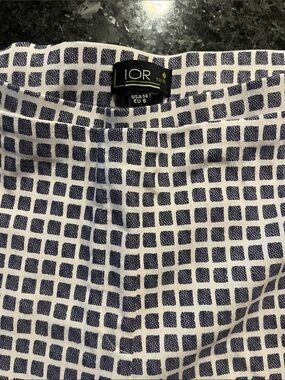 LIOR Paris Navy & White Grid Cropped Wide-Leg Pants